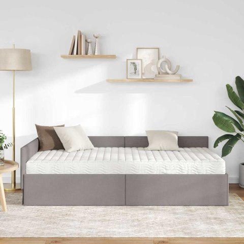 RAMA ŁÓŻKA NAROŻNEGO Z MATERACEM 2 SZT. CIEMNOSZARY 90 X 200 CM
