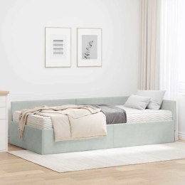 VidaXL Rama Łóżka Narożnego z Materacem 2 szt. Jasnoszary 80 x 200 cm