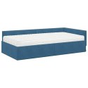 VidaXL Rama Łóżka Narożnego z Materacem 2 szt. Niebieski 90 x 200 cm