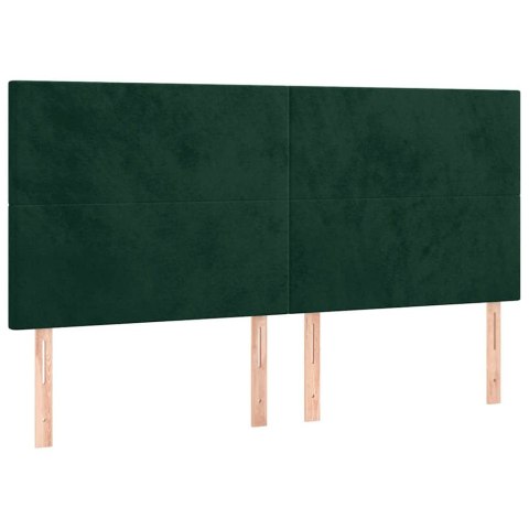 VidaXL Rama łóżka z zagłówkiem, ciemnozielona, 180x200 cm, aksamitna