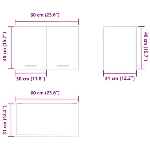 VidaXL Szafka wisząca Czarny Dąb i Biały 60 x 31 x 40 cm