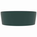 UMYWALKA Z PRZELEWEM MATOWA CIEMNA ZIELEŃ 36X13 CM CERAMIKA