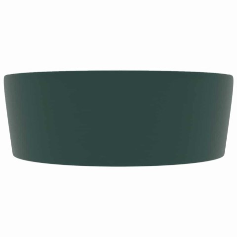 UMYWALKA Z PRZELEWEM MATOWA CIEMNA ZIELEŃ 36X13 CM CERAMIKA