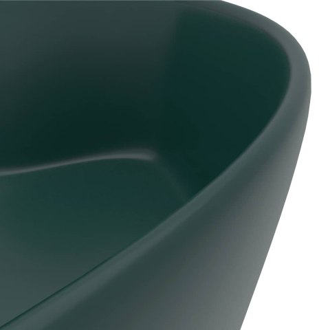 UMYWALKA Z PRZELEWEM MATOWA CIEMNA ZIELEŃ 36X13 CM CERAMIKA