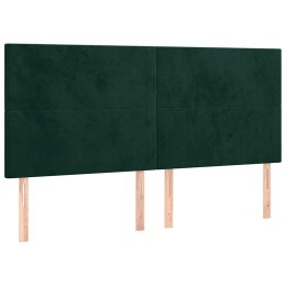 VidaXL Zagłówek ciemnozielony 180x5x118/128 cm aksamit