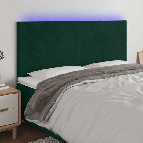 ZAGŁÓWEK DO ŁÓŻKA Z LED, CIEMNOZIELONY, 180X5X118/128 CM