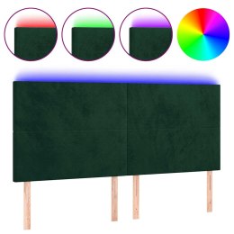 ZAGŁÓWEK DO ŁÓŻKA Z LED, CIEMNOZIELONY, 180X5X118/128 CM
