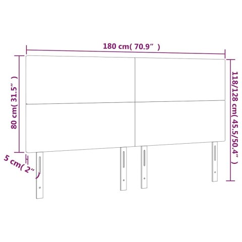 ZAGŁÓWEK DO ŁÓŻKA Z LED, CIEMNOZIELONY, 180X5X118/128 CM