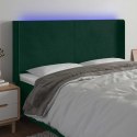 ZAGŁÓWEK DO ŁÓŻKA Z LED, CIEMNOZIELONY 183X16X118/128CM AKSAMIT