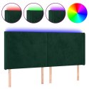 ZAGŁÓWEK DO ŁÓŻKA Z LED, CIEMNOZIELONY 183X16X118/128CM AKSAMIT