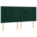 ZAGŁÓWEK DO ŁÓŻKA Z LED, CIEMNOZIELONY 183X16X118/128CM AKSAMIT