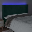ZAGŁÓWEK DO ŁÓŻKA Z LED, CIEMNOZIELONY 183X16X118/128CM AKSAMIT