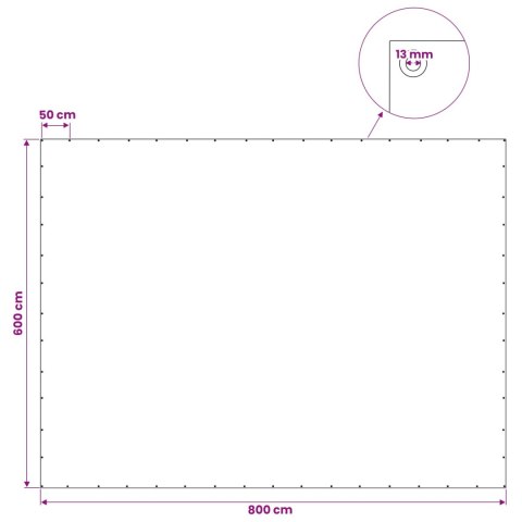 PLANDEKA PŁACHTA OCHRONNA 180G/M² 6X8M SZARA HDPE