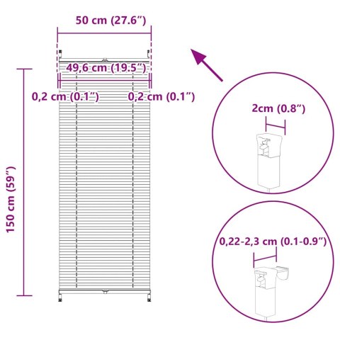 ROLETA PLISOWANA BIAŁA 50X 150CM
