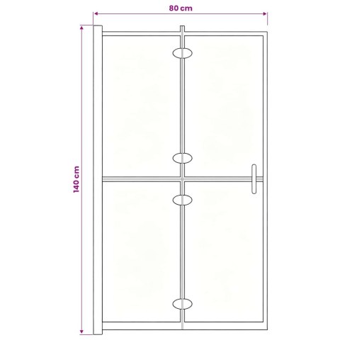 SKŁADANA KABINA PRYSZNICOWA ESG 80X140CM CZARNA