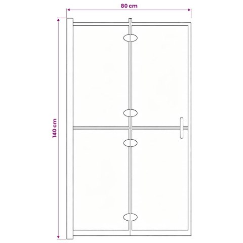 SKŁADANA KABINA PRYSZNICOWA ESG 80X140CM CZARNA