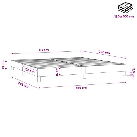 ŁÓŻKO KONTYNENTALNE 180X200CM KREMOWE TAPICEROWANE TKANINĄ