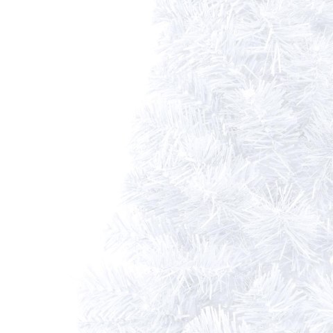 CHOINKA Z LAMPKAMI I BOMBKAMI, POŁÓWKA, BIAŁA, 150 CM