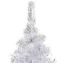 SZTUCZNA CHOINKA Z LAMPKAMI I BOMBKAMI SREBRNA 120 CM PET
