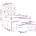ŁÓŻKO KONTYNENTALNE Z MATERACEM 100X200CM JASNOSZARE TKANINA