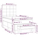 ŁÓŻKO KONTYNENTALNE Z MATERACEM CZARNE TKANINA 90X200CM