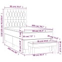 ŁÓŻKO KONTYNENTALNE Z MATERACEM 90X200CM CZARNE TKANINA