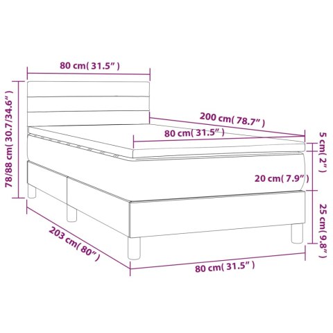 ŁÓŻKO KONTYNENTALNE Z MATERACEM TAUPE TKANINA 80X200CM