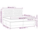 ŁÓŻKO KONTYNENTALNE Z MATERACEM 200X200CM CIEMNOSZARA TKANINA