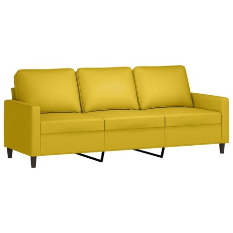 3-OSOBOWA SOFA Z PODNÓŻKIEM, ŻÓŁTA, 180 CM, AKSAMIT