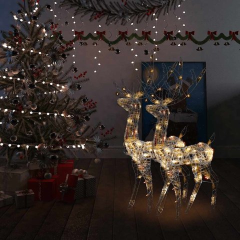 VidaXL Akrylowe renifery ozdobne, 2 szt., 128 cm, kolorowe