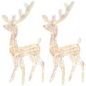 VidaXL Akrylowe renifery ozdobne, 2 szt., 128 cm, kolorowe