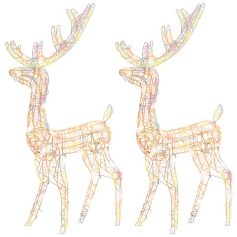 VidaXL Akrylowe renifery ozdobne, 2 szt., 128 cm, kolorowe
