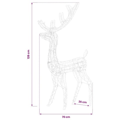 AKRYLOWE RENIFERY OZDOBNE 3 SZT. 128 CM NIEBIESKIE