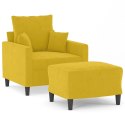 VidaXL Fotel z podnóżkiem, żółty, 60 cm, aksamit