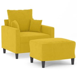 VidaXL Fotel z podnóżkiem, żółty, 60 cm, aksamit