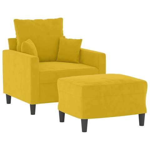 VidaXL Fotel z podnóżkiem, żółty, 60 cm, aksamit