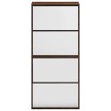 SZAFKA NA BUTY Z LUSTREM 4-POZIOMY BRĄZOWY DĄB 63X17X134 CM