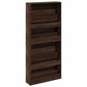 SZAFKA NA BUTY Z LUSTREM 4-POZIOMY BRĄZOWY DĄB 63X17X134 CM