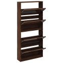SZAFKA NA BUTY Z LUSTREM 4-POZIOMY BRĄZOWY DĄB 63X17X134 CM