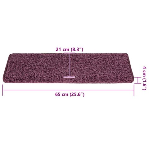 MATY NA SCHODY 15 SZT. 65X21X4CM CIEMNOFIOLETOWE PROSTOKĄTNE KRAWĘDZIE