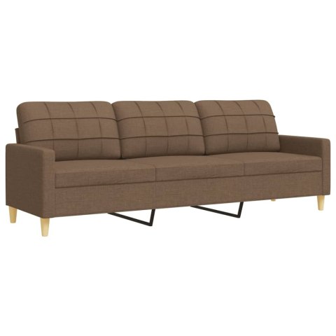 VidaXL 3-cz. komplet wypoczynkowy z poduszkami, brązowy, tkanina
