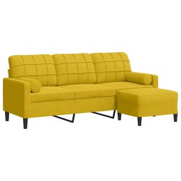 3-OSOBOWA SOFA Z PODNÓŻKIEM, ŻÓŁTA, 180 CM, AKSAMIT