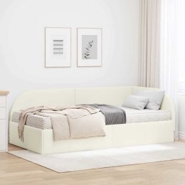 RAMA ŁÓŻKA NAROŻNEGO Z MATERACEM 2 SZT. KREMOWY 90 X 200 CM