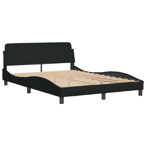 RAMA ŁÓŻKA Z LED BEZ MATERACA CZARNA 120X200 CM TKANINA