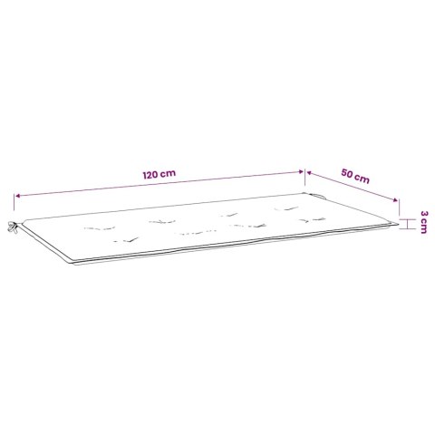 PODUSZKA NA ŁAWKĘ OGRODOWĄ CZARNA KRATA 120X50X3CM