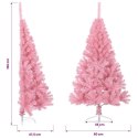 SZTUCZNA CHOINKA POŁÓWKA ZE STOJAKIEM, RÓŻOWA, 150 CM, PVC