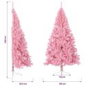 SZTUCZNA CHOINKA POŁÓWKA ZE STOJAKIEM RÓŻOWA 240CM PVC