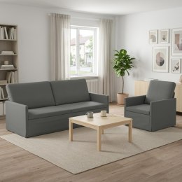 VidaXL Zestaw Sof 2 pcs ciemnoszary tkanina