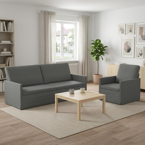 VidaXL Zestaw Sof 2 pcs ciemnoszary tkanina