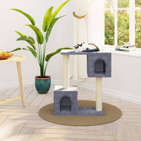 DRAPAK DLA KOTA ZE SŁUPKAMI SIZALOWYMI JASNOSZARY 60CM